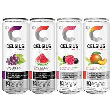 CELSIUS Pre-Workout Drink Variety Pack, 200mg Energy