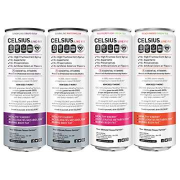 CELSIUS Pre-Workout Drink Variety Pack, 200mg Energy