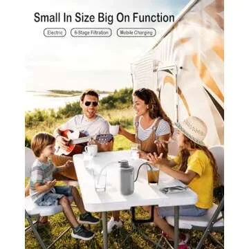 Portable Electric Water Filter - 4-in-1 Camping Solution