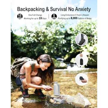 Portable Electric Water Filter - 4-in-1 Camping Solution