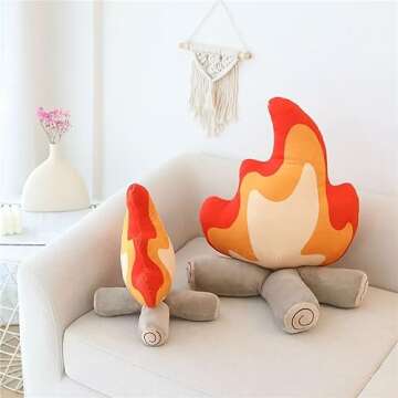 CZQAGCL Plush Pillow - Soft, Cute Fire Design, 15.7 Inch