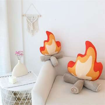 CZQAGCL Plush Pillow - Soft, Cute Fire Design, 15.7 Inch