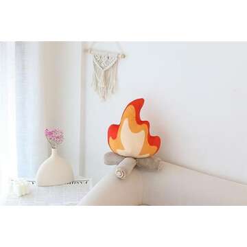CZQAGCL Plush Pillow - Soft, Cute Fire Design, 15.7 Inch