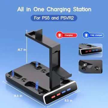 3-in-1 Charging Dock for PSVR2 and PS5 - Fast & Stylish