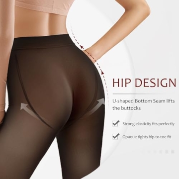 EXQUISLIFE Fleece Lined Tights Sheer Women - Fake Translucent Warm Pantyhose Leggings Sheer Thick Tights, for Winter - Black