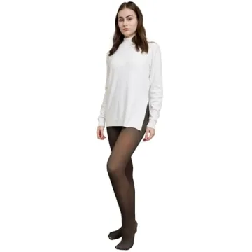 EXQUISLIFE Fleece Lined Tights Sheer Women - Fake Translucent Warm Pantyhose Leggings Sheer Thick Tights, for Winter - Black