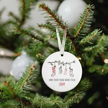 Baby First Christmas Ornament 2024 - Family Christmas Ornaments 2024 - Babys First Christmas Ornament 2024 - Family of 3 Christmas Ornament, Family of Three Ornament 2024 - Ceramic Christmas Ornament