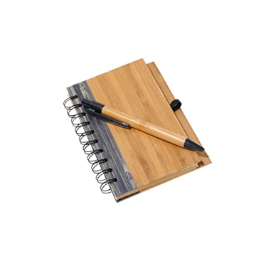 Eco-Friendly Bamboo Covered Notebook & Pen Set for Creative Minds