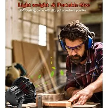 qyuhe Rechargeable Camping Fan Portable Desk Fan with Light, 25 Hours Office Personal Fan with Remote Control, 7800 mAh Power Bank, USB Mini Fan for Tents Bedroom Office Table Car Outdoor