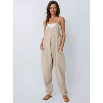 AUTOMET Spaghetti Strap Summer Jumpsuit | Trendy Casual Rompers for Women 2025