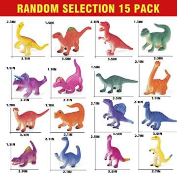 Hayuyuxo Color Changing Dinosaur Toys,15 Pieces Changing Color Dinosaur Set,Mold Free Bath Toys,Great Gift for Kids Boys and Girls,for Easter Egg Fillers,Goodie Bags Fillers,Themed Party