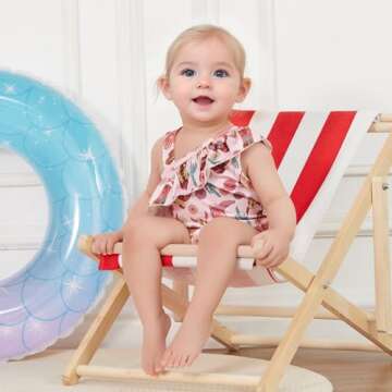 Western Toddler Baby Girl Swimsuit Cow Print Swimwear Ruffle One Piece Bathing Suit with Headband 2Pcs Cowgirl Set (Pink Shoes, 12-18 Months)