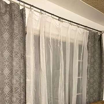 WeeksEight 40 Pack Matte Silver Curtain Rings with Clips, Curtain Hooks Hangers Clip Rings for Hanging Drapes Bows Hat, Drapery Rings 1.26 in I D, Fits up to 1 in Diameter Curtain Rod.
