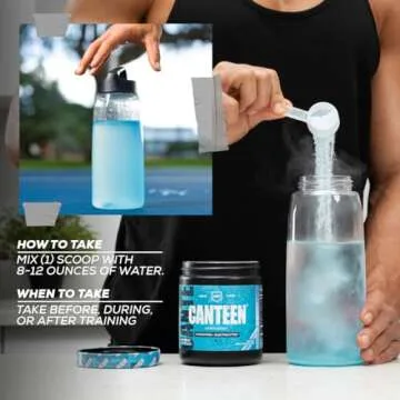 REDCON1 Canteen Hydration + Electrolytes, Blue Freeze - Electrolyte Drink Powder with B Vitamins + Minerals for Recovery - Coconut Water Powder & Hyaluronic Acid for Hydration (30 Servings)