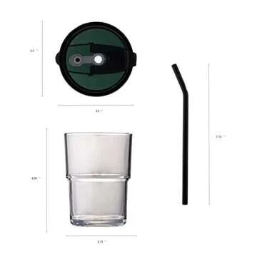 BLUEPOLAR 13oz Insulated Glass Tumbler with Straw and Lid