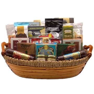 Gift Basket Village: The Midwesterner XL - Gourmet Assortment of Crackers, Cheeses, Sausages, Nuts &...
