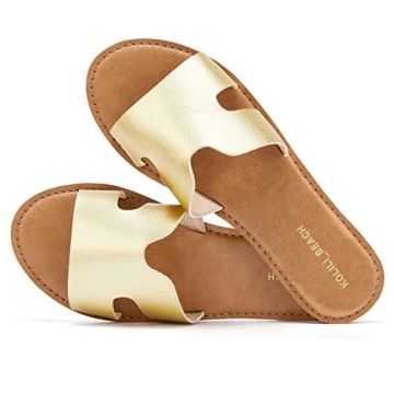 KOLILI Women's Comfortable Beach Slide Sandals Summer Shoes