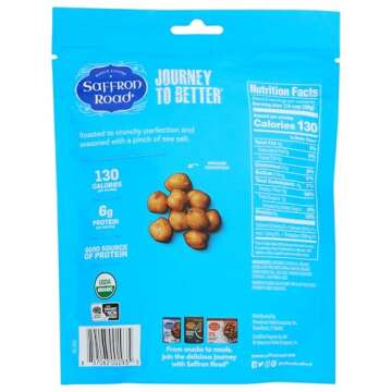 Saffron Road Organic Sea Salt Crunchy Chickpea Snack - Healthy & Tasty 6oz