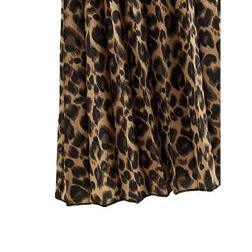 Floerns Women's Cheetah Boho Leopard Elastic Waist Scarf Print Pleated Midi Skirt Multi Cheetah Medium