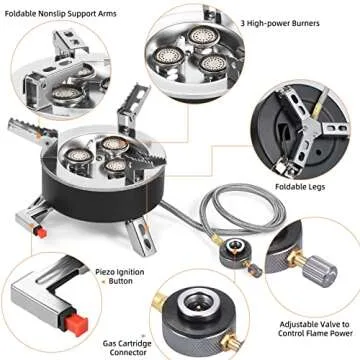 IUPPA 6800W Camping Gas Stove Folding 3 s Piezo Ignition Backpacking Stove Outdoor Cooking Stove Furnace for Camping Hiking Picnic Emergency