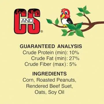 C&S Peanut Delight No Melt Suet Dough Log for Birds