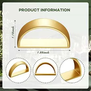 Stainless Steel Napkin Rings Metal Napkin Ring Holders Modern Serviette Buckles Metallic Adornment f...