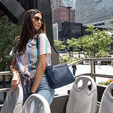 Travelon Women's Anti-Theft-Class Small East/West Crossbody Bag