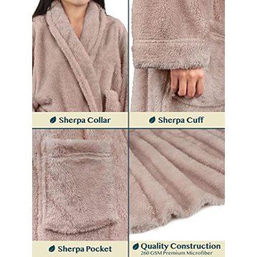 PAVILIA Women's Plush Fleece Robe - Warm & Cozy Comfort