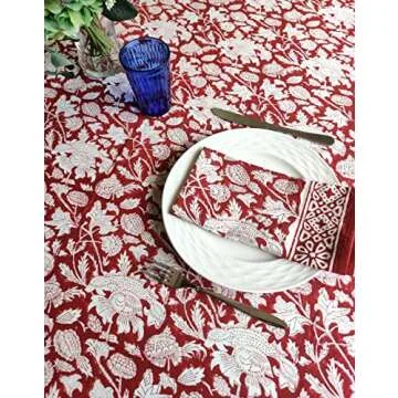 ATOSII Meraki Red Cloth Dinner Napkins Set of 4 100% Cotton