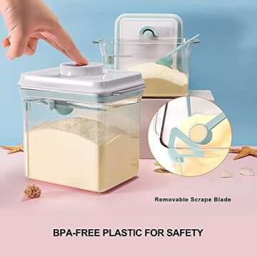 Cozey Daily Formula Container for Baby Formula Dispenser with Scraper and Scoop 730g Milk Powder Container BPA-Free Airtight Formula Storage Container 1700ml - Non-Slip Design
