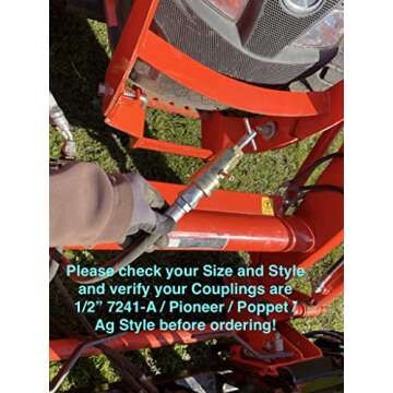 The Original Hydraulic Quick Coupling Pressure Decompression Relief Release Tool 1/2" Ag/Pioneer/Poppet Size fits models of Kubota, John Deere, Other Compact Tractors