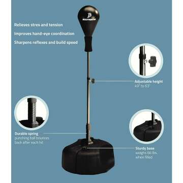 Adjustable Punching Bag with Stand for Fitness Training