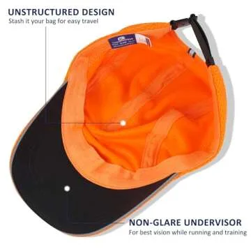 GADIEMKENSD Womens Race Day Running Hat Performance Cooling Tennis Hat for Women Dry Fit Sun Cap Vented Lightweight Reflective Ponytail Hats for Hiking Golf Beach Workout Gym Orange