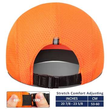 GADIEMKENSD Womens Race Day Running Hat Performance Cooling Tennis Hat for Women Dry Fit Sun Cap Vented Lightweight Reflective Ponytail Hats for Hiking Golf Beach Workout Gym Orange