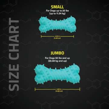 Playology Puppy Teething Bone Dog Toy for Young & Active Dogs | Engaging All-Natural Peanut Butter Scented Jumbo Sized Chew Toy with Squeaker for Puppies 50lbs & up