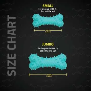 Playology Puppy Teething Bone Dog Toy for Young & Active Dogs | Engaging All-Natural Peanut Butter Scented Jumbo Sized Chew Toy with Squeaker for Puppies 50lbs & up