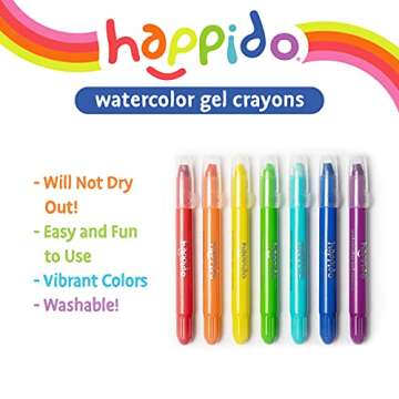Happido Watercolor Gel Crayons - 48 PC Set