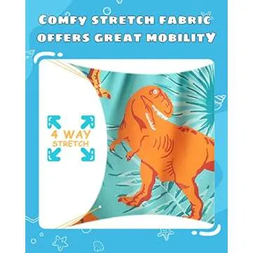 maamgic Boys Swim Trunks Stretch Quick Dry Swim Shorts Kids Bathing Suits Toddler Boy Swimsuit Swimwear Dinosaur Green 7