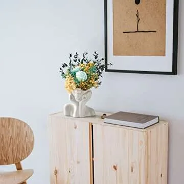 FJS Ceramic Face Vases - Modern Decorative Centerpiece