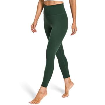 Colorfulkoala Women's High Waisted Tummy Control Workout Leggings 7/8 Length Ultra Soft Yoga Pants 25" (XS, Forest Green)