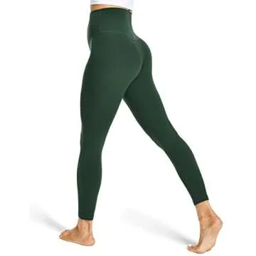 Colorfulkoala Women's High Waisted Tummy Control Workout Leggings 7/8 Length Ultra Soft Yoga Pants 25" (XS, Forest Green)