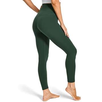 Colorfulkoala Women's High Waisted Tummy Control Workout Leggings 7/8 Length Ultra Soft Yoga Pants 25" (XS, Forest Green)