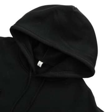 Amazhiyu Women's Cropped Hoodies Long Sleeves Fleece Crop Top Sweatshirt with Hooded Black, Medium