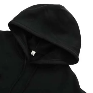 Amazhiyu Women's Cropped Hoodies Long Sleeves Fleece Crop Top Sweatshirt with Hooded Black, Medium