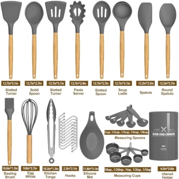 Umite Chef 33-Piece Kitchen Utensils Set - Versatile Silicone Tools
