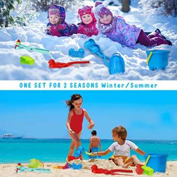 Snow Toys, Broadream 12 Pcs Snowball Maker Toys and Sand Mold Fun Winter Outdoor Snow Toys Gifts for Kids Ages 3+ with Penguin Duck Snowmen Ball Castle Shape