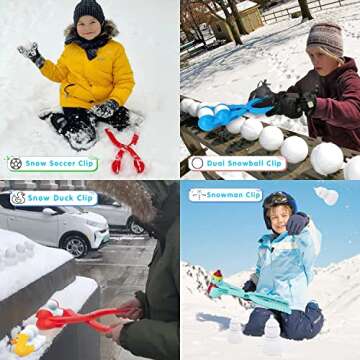 Snow Toys, Broadream 12 Pcs Snowball Maker Toys and Sand Mold Fun Winter Outdoor Snow Toys Gifts for Kids Ages 3+ with Penguin Duck Snowmen Ball Castle Shape