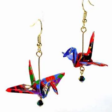 Unique Origami Crane Earrings in Vibrant Colors for Gifts