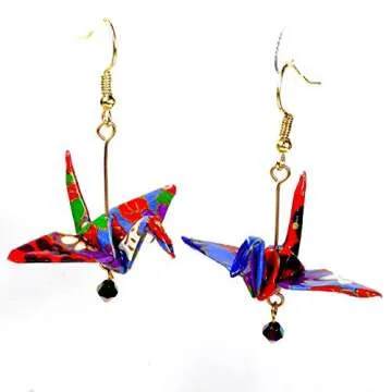 Unique Origami Crane Earrings in Vibrant Colors for Gifts