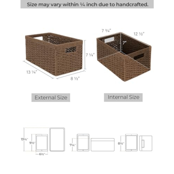 Handwoven Paper Rope Storage Baskets - Eco-Friendly Organizers